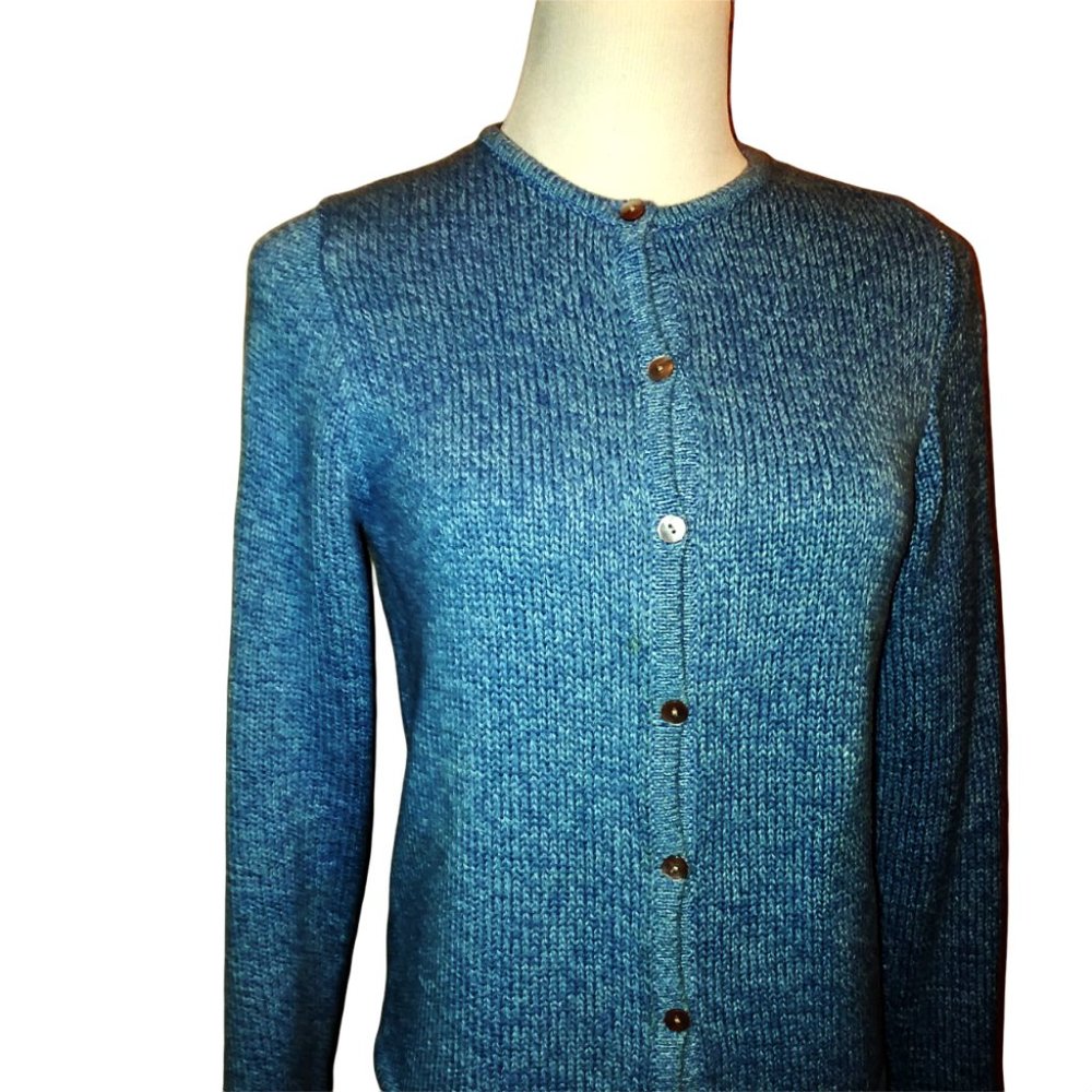L. L. Bean Blue Cotton Cardigan Sz Small
